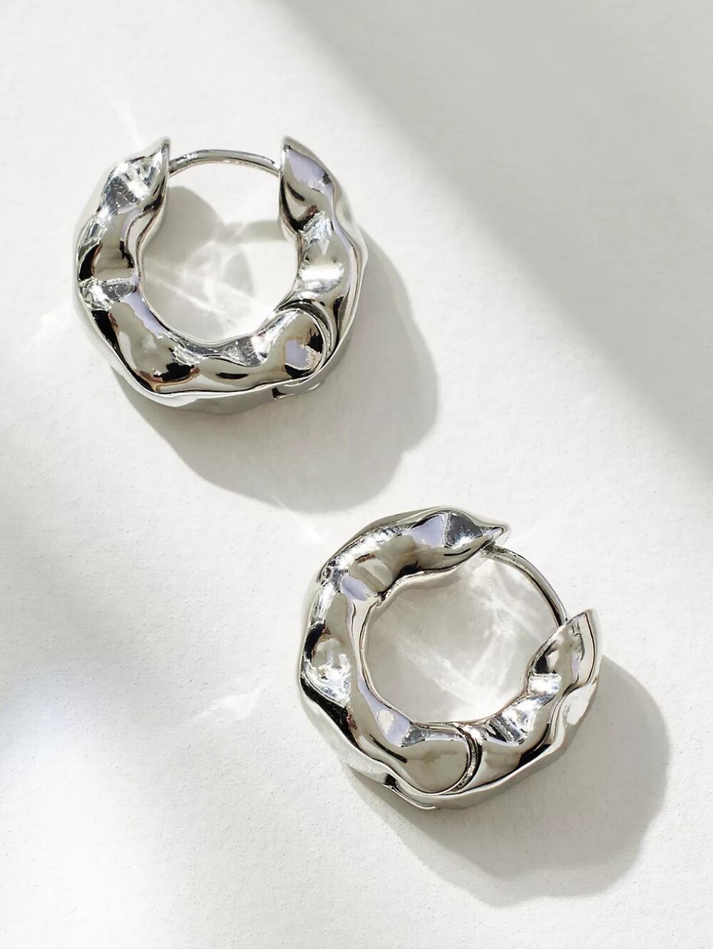 Minimalist 925 Sterling Silver Lava Hoop Earrings For Women Asymmetric